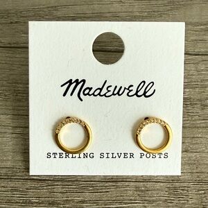 Madewell Gold Pavé Open Circle Stud Earrings